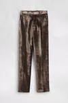 Mud brown - Velvet Wide-Leg Trousers