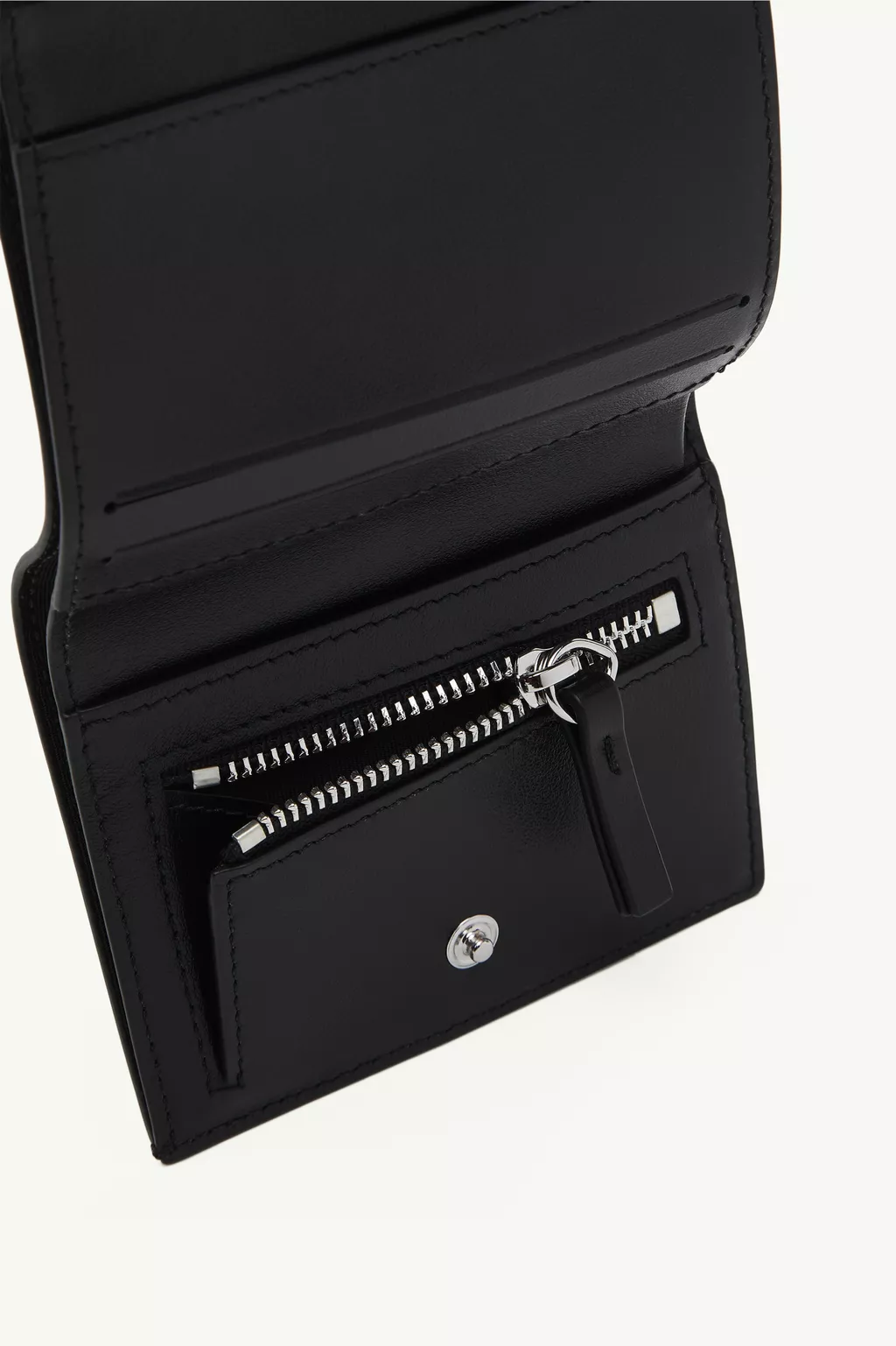 Black Leather tri-fold wallet | MM6 Official