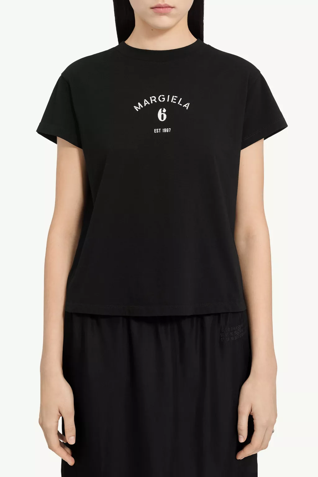 VOGUE ケイトモス CHANEL Tシャツ ブラック サイズＭ Black Signature Jersey T-Shirt | MM6 Official