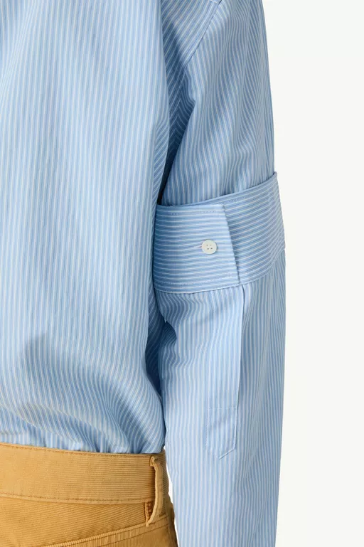 Numeric embroidery striped shirt - Shirts
