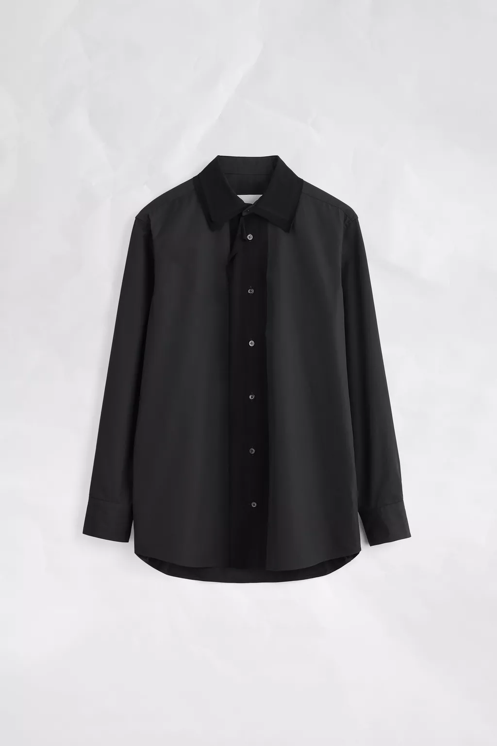 Black Fusion Velvet Placket Cotton Shirt | Maison Margiela Official