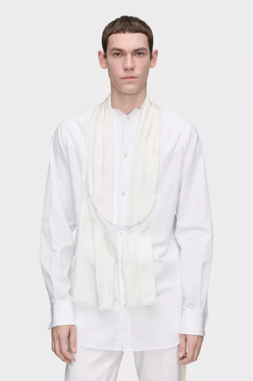 Scarf Tailored Shirt - Long-sleeved Shirt