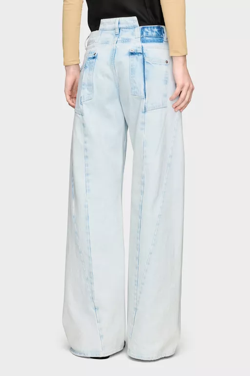 Bleached Spliced Jeans - Denim