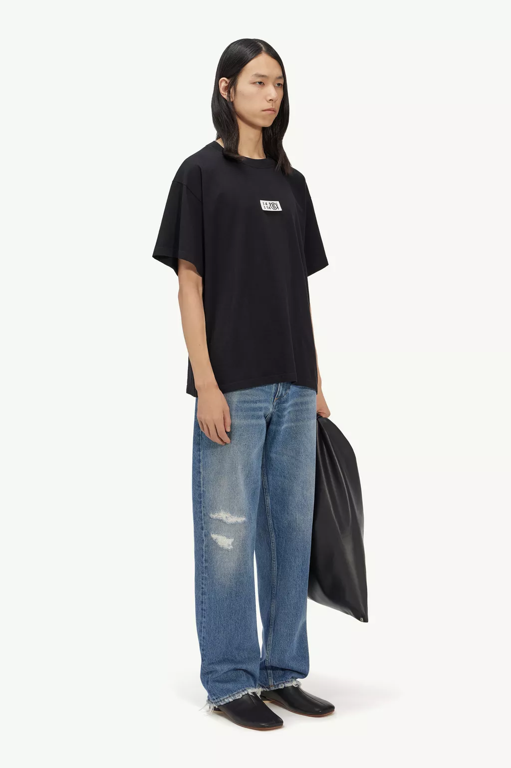 Black Zoom logo oversized T-shirt | MM6 Official