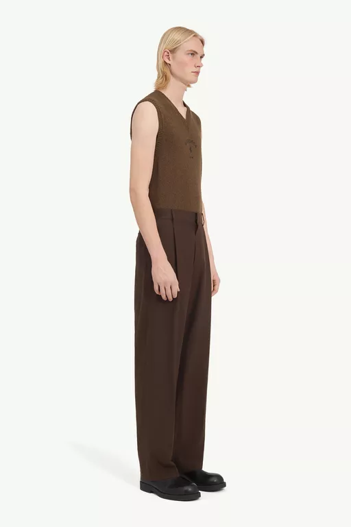 Pantaloni in tessuto camiceria di lana - Pantaloni