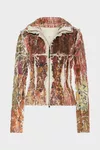 Multicolor - Fragmented Floral Zip-Up Jacket