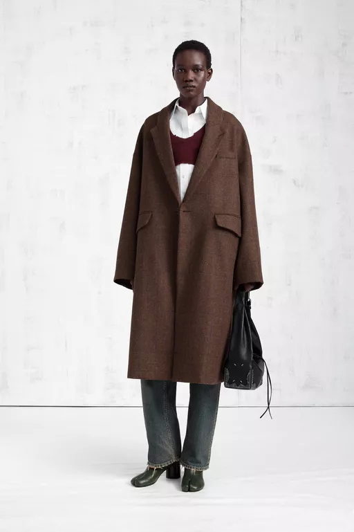 Checked Wool Overcoat - Coats