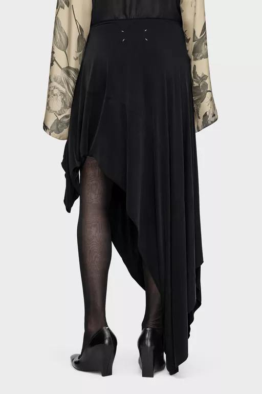Draped Long Skirt - Midi Skirts
