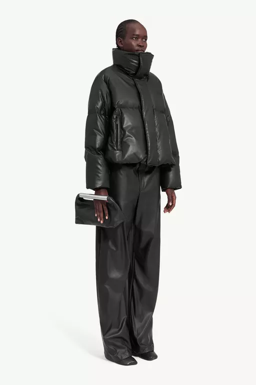 Padded faux leather jacket - Jackets