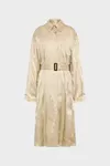 Rosa-beige - Trenchcoat aus Seide im Knitter-Look