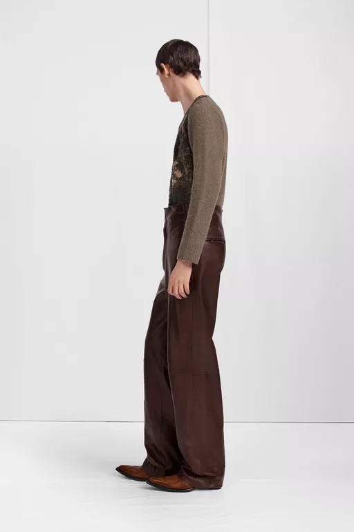 Fusion Leather Wide-leg Trousers - Pants