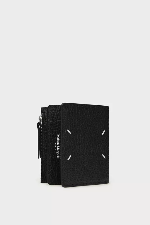 Leather flap wallet