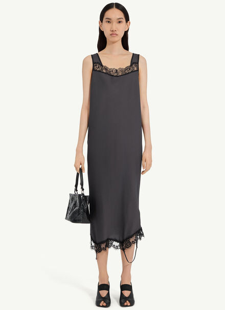 Mirrored lace slip dress