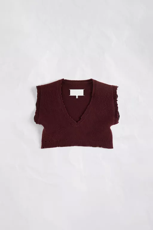 Lived-In Raw-Edge Knit Vest