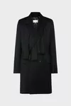 Black - Wool Scarf Coat