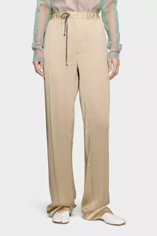 Satin Drawstring Trousers - Pants