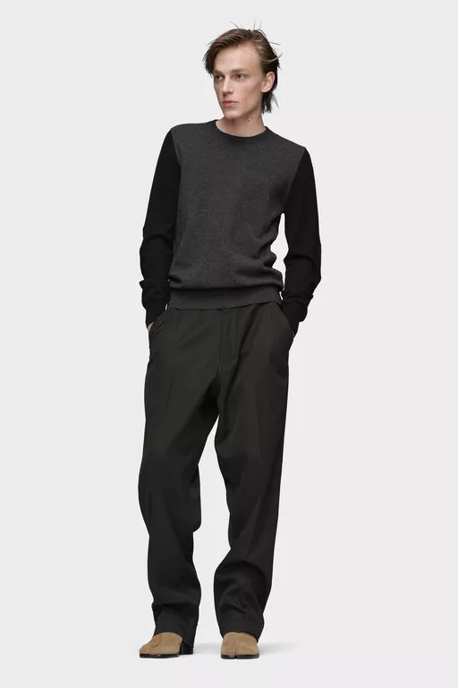Two-Tone Wool Crewneck - Knitwear