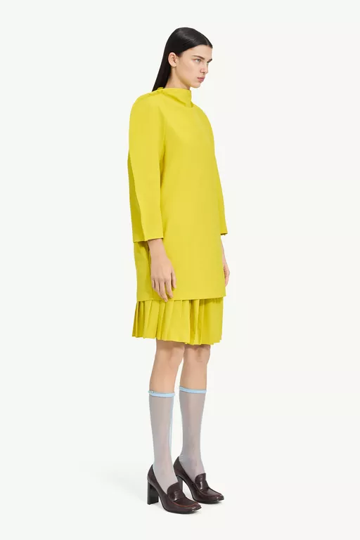 Cape-Shoulder Mini Dress - Midi Dress