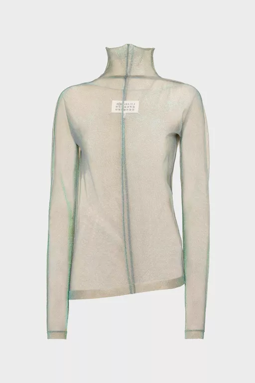 Shimmer Knit Draped Longsleeve - Knitwear