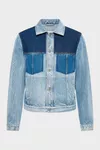 Blau - Jeansjacke im Patchwork-Design