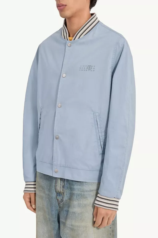 Washed Cotton Varsity Jacket - Jackets