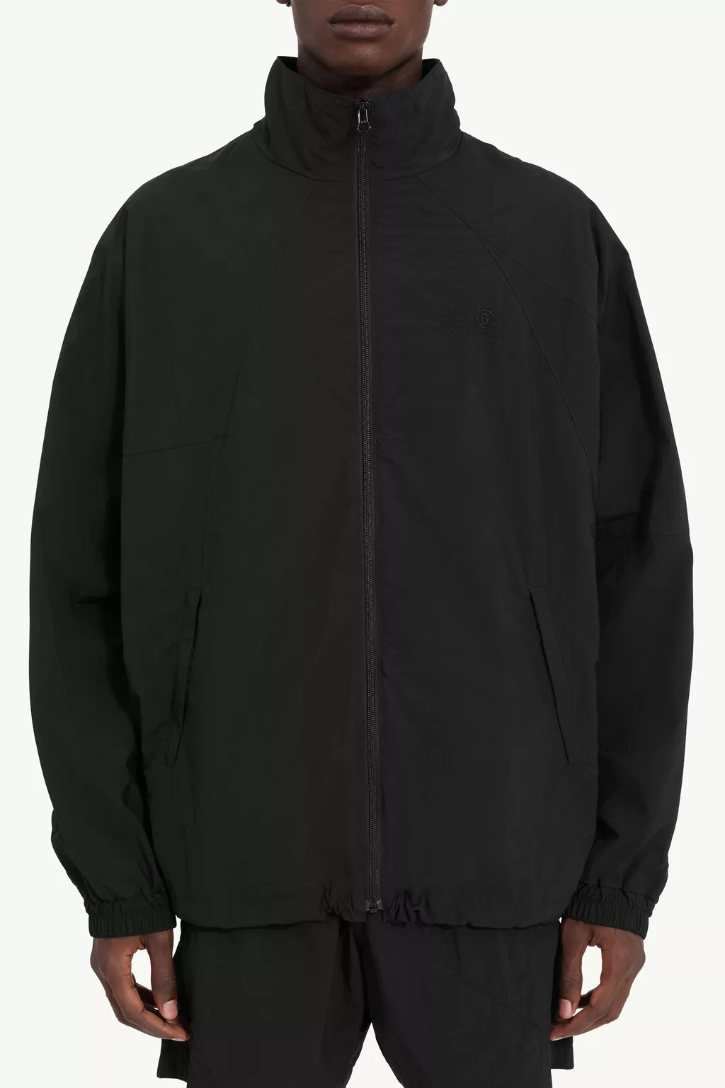 Black Nylon windbreaker jacket | MM6 Official
