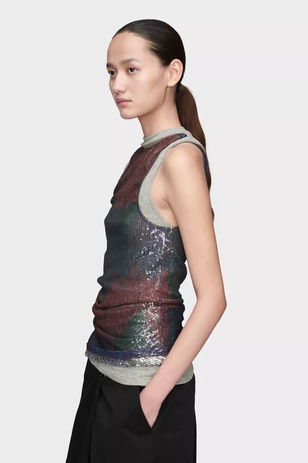 Mist Printed Draped Top | Maison Margiela Official