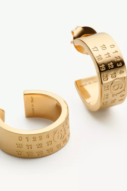 Gold numeric hoop earrings - Earrings
