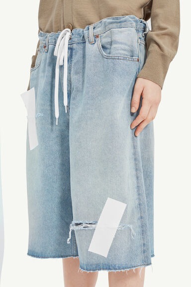 Taped denim shorts - Shorts - Image 4