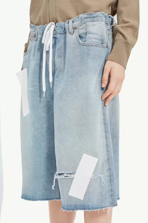 Taped denim shorts - Shorts