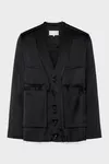 Black - Patchwork Satin Jacket
