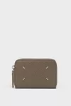 Taupe - Four Stitches Zip Coin Holder