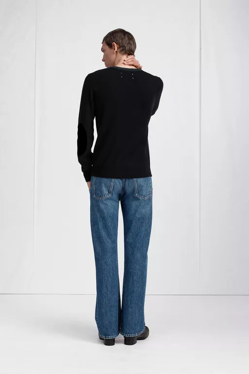 Two-Tone Wool Crewneck - Knitwear
