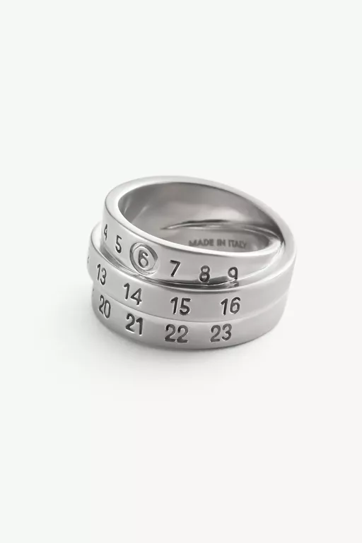 Triple Logo Numeric Signature Ring - Rings