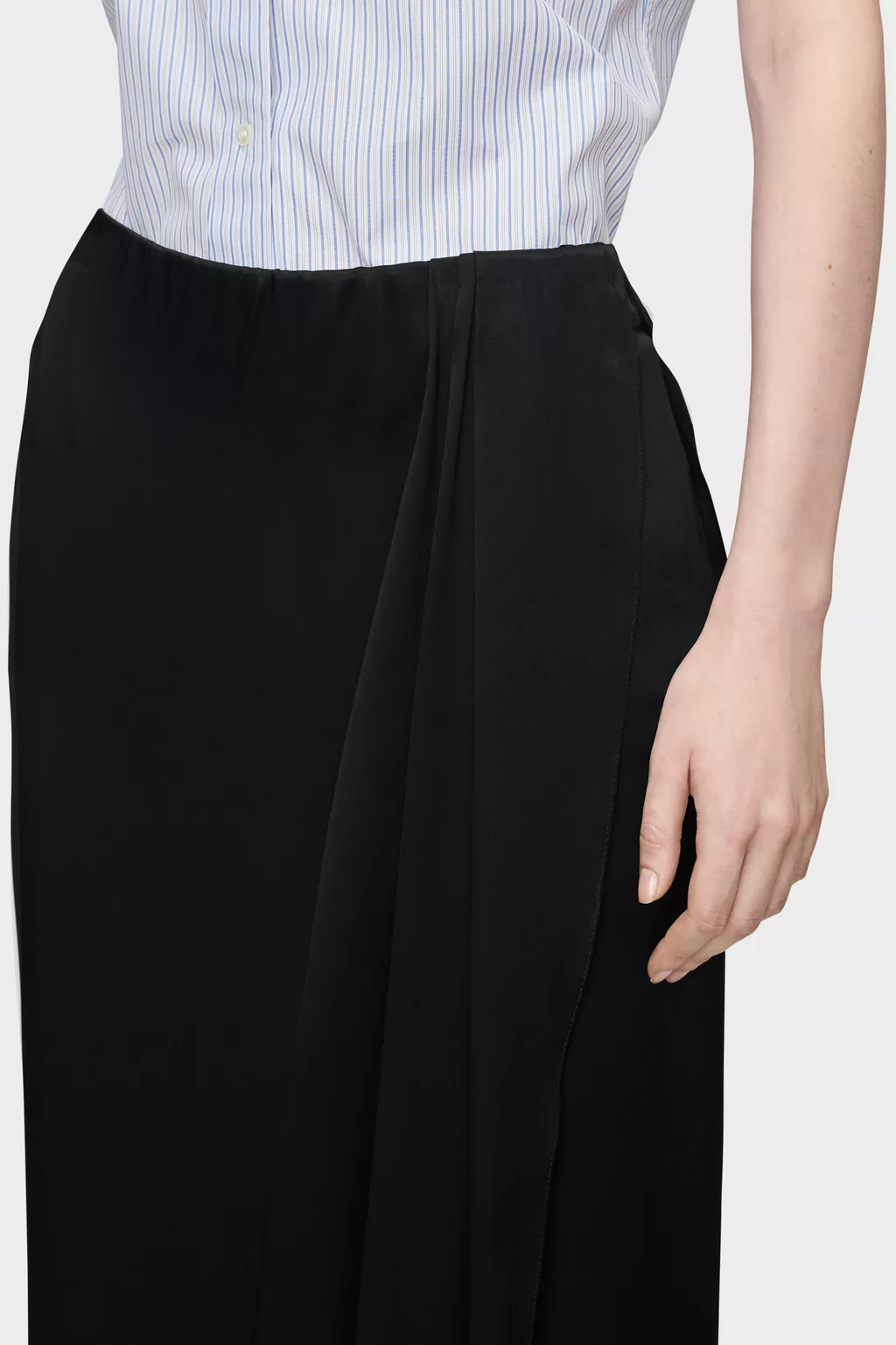 Black Silk Draped Skirt | Maison Margiela Official