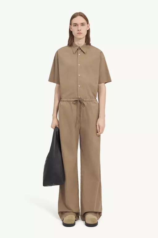 ドローストリング ウォッシュド コットントラウザーズ - パンツ