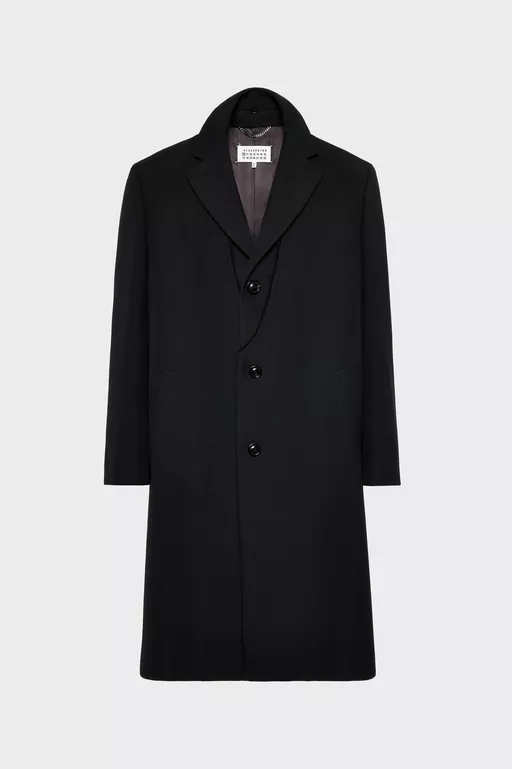 Folded Collar Wool Overcoat - Coats