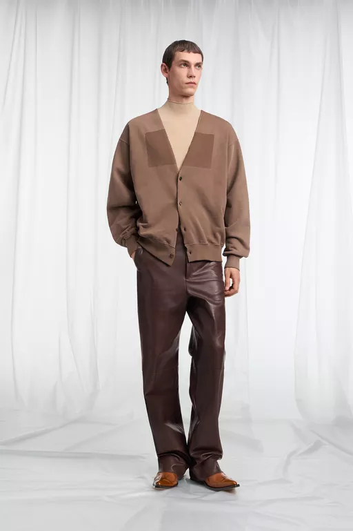 Deep V-Neck Cotton Sweatshirt - Sweatshirts