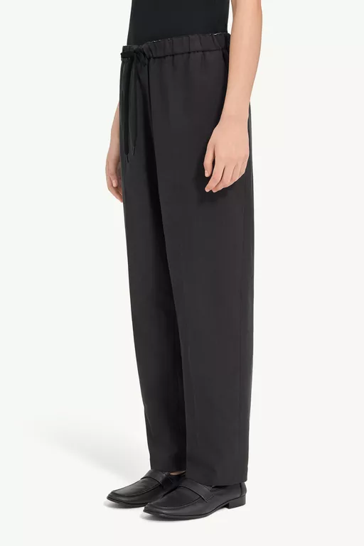 Drawstring wool shirting trousers - Pants