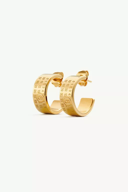 Numeric Minimal Signature Hoop Earrings - Candle