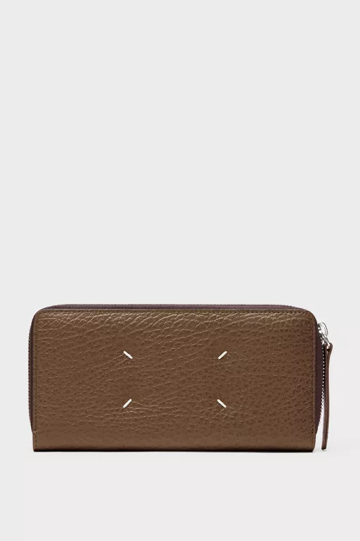 Four stitches zip-around wallet