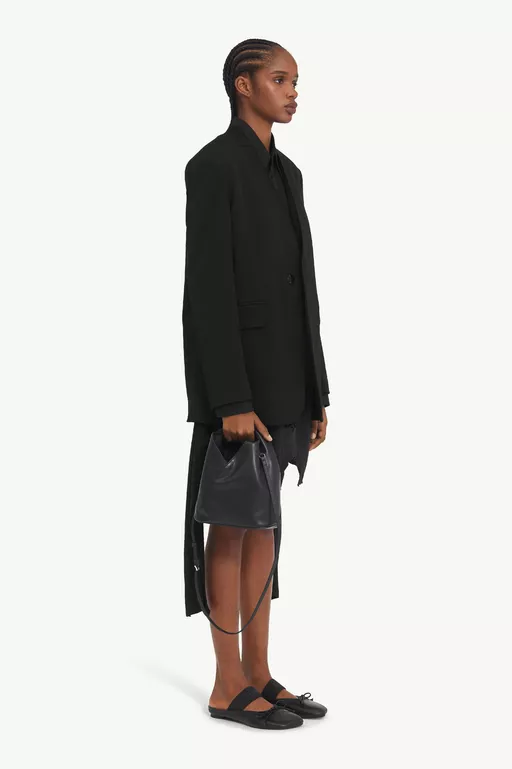 Collarless Tailoring Wool Suit Jacket - Jackets
