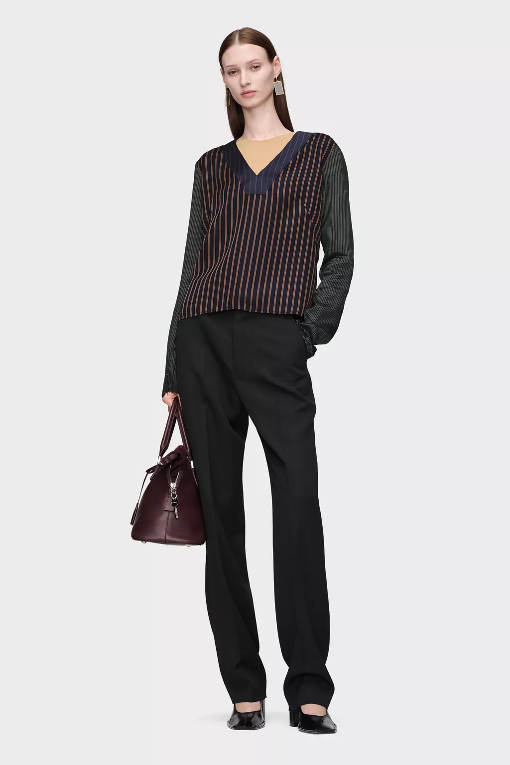 Blue and Black Printed Long-Sleeve Top | Maison Margiela Official