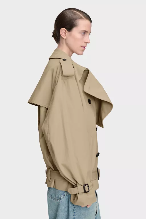 Folded Collar Cotton Caban - Jackets