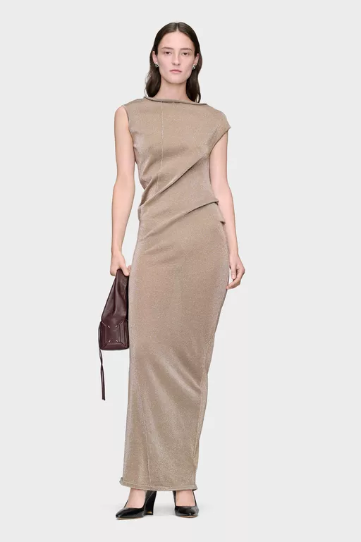 Metallic Knit Maxi Dress - Maxi Dress