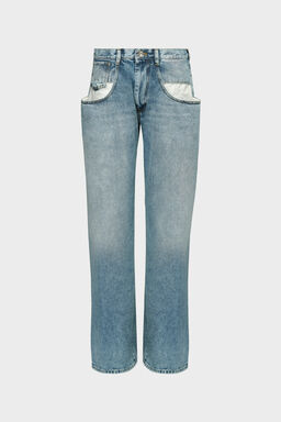 Straight jeans with contrasted pockets - Denim