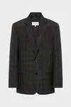 Brown - Folded Collar Wool Blazer