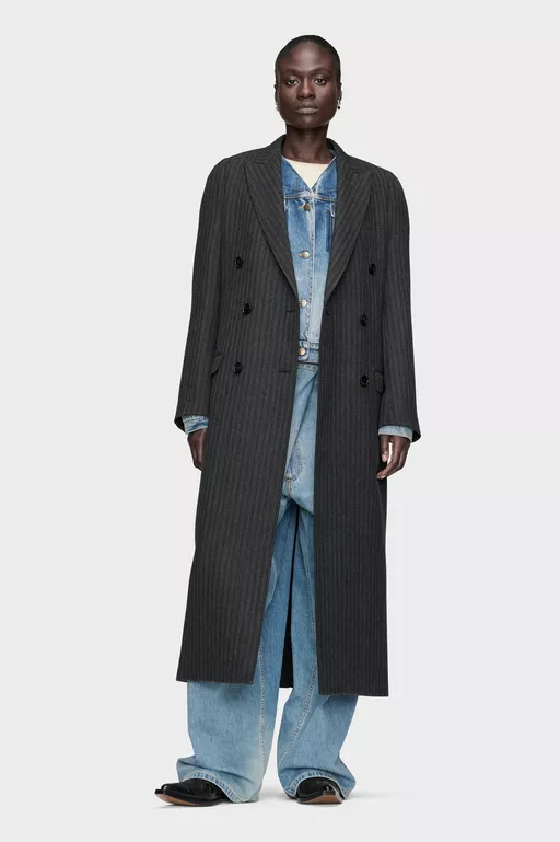 Virgin Wool Long Coat - Coats