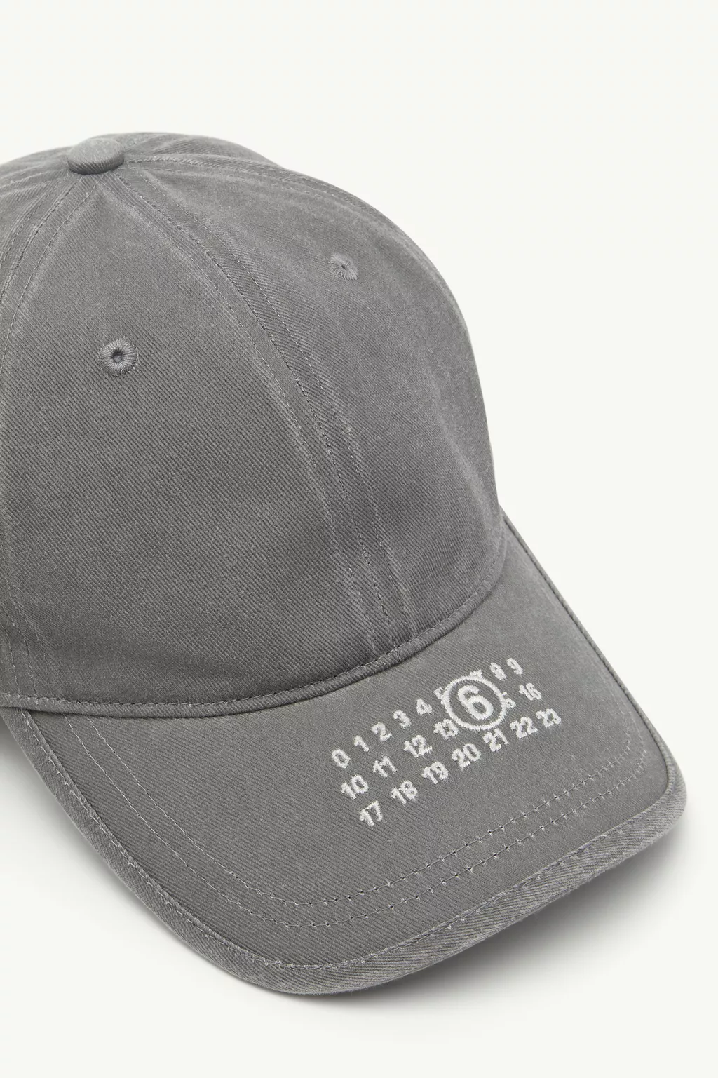 Grey Washed cotton label cap | Maison Margiela Official