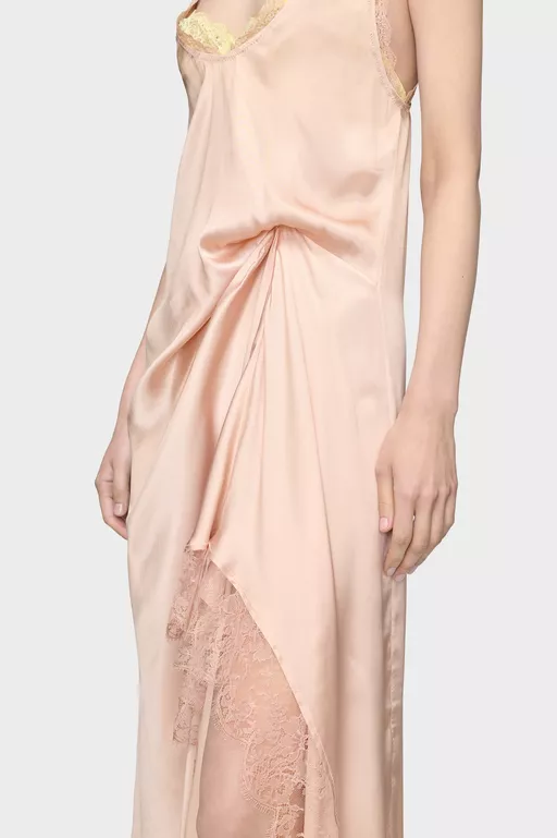 Abito sottoveste midi in pizzo di seta - Vestiti Midi